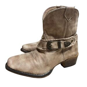 Roper Nelly Buckle Boots Beige Women’s Size 6.5